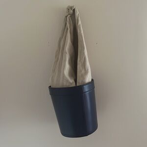 STAUD Leather Bucket Bag Blue